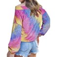 thumbnail image 4 of Women Tie Dyed Rainbow Printed Long Sleeve Sweatshirt, 4 of 4
