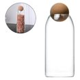 thumbnail image 1 of ziyahi Bouteille en Verre avec Bouchon en Liège Transparent Bocal de Rangement Scellé pour Bonbons Café 1600ml, 1 of 9