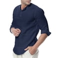 thumbnail image 1 of CEHVOM Men's Spring And Autumn Casual Solid Color Cotton And Linen Loose Coat Shirt, 1 of 6