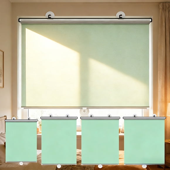 Bowayaoa Retractable Sun Shade Roller Blind for Windows, Heat Blocking UV Protection Window Cover for Indoor & Outdoor Use, Portable Privacy Shade for Kitchen, Bathroom, Office, Car and Home