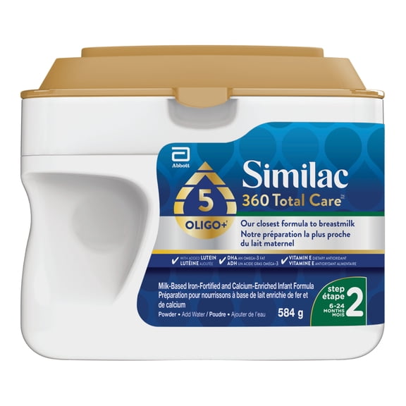 Similac 360 Total Care Step 2, Baby Formula, Infant Formula, blend of 5 oligosaccharides, 6-24 months, 584g Powder
