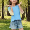 thumbnail image 4 of SERTG T-Shirt Mode Enfant Col Rond Manches 3/4 Imprimé Col Rond pour Été et Printemps 4-15 Ans (Bleu3,9 Ans), 4 of 7