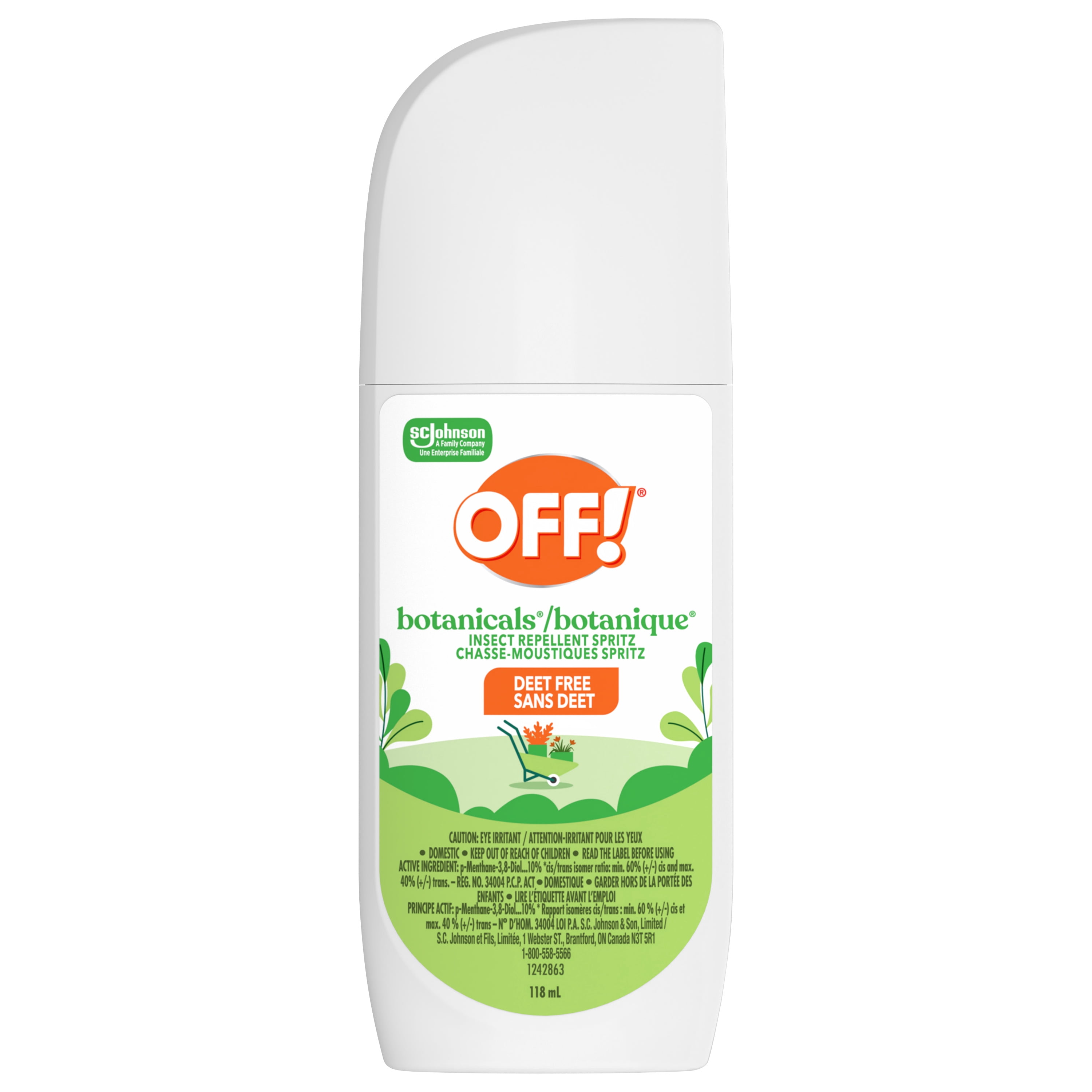 OFF! Botanicals Sans Deet Répulsif d'Insectes à Base de Plantes, Vaporisateur à Pompe, Format de Voyage