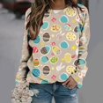 thumbnail image 1 of Styesk Longues Chemises à Manches pour Femmes Mode Décontractée Imprimé de Pâques Col Rond Haut/chemise, 1 of 3