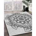thumbnail image 3 of Ahgly Tapis d'Intérieur Lavable en Machine Carré Transitionnel Gris Platine, 5 Pieds Carré, 3 of 7