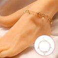 thumbnail image 2 of pitrice Girls Anklet Exquisite Simple Style Foot Chain Charming Foot Decoration Creative Jewelry Ornament Feet Chains for Dress Decor Pearl/8 shape Gold, 2 of 6