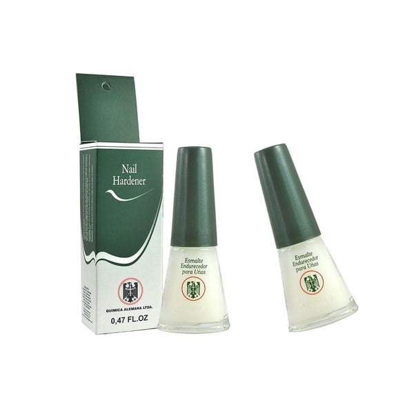 QUIMICA ALEMANA Nail Hardener (protective barrier prevents chipping peeling and splitting) - Size 047 Floz (Pack of 2)