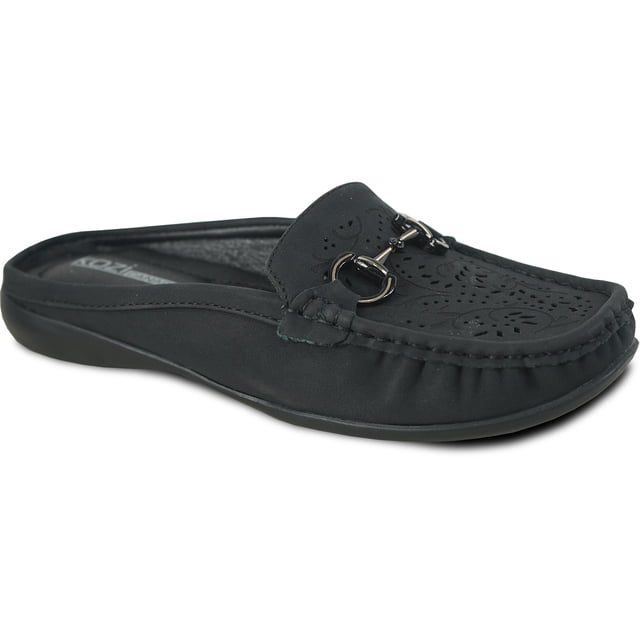 kozi Mule Plate de Confort pour Femmes ML3251 Mocassin Décontracté à Enfiler avec Bout Rond Moc
