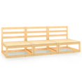 thumbnail image 1 of vidaXL Garden Middle Sofas 3 pcs Solid Wood Pine, 1 of 5