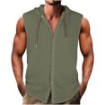 thumbnail image 1 of Birdeem Vest for Men Men Casual Solid Color Solid Color Sleeveless Hooded Blouse, 1 of 1