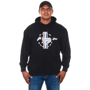 JH DESIGN GROUP Sweat-shirt à capuche Ford Mustang en noir (Moyen pour homme, BSC6-black)