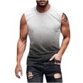 thumbnail image 2 of DPTALR Débardeur Sans Manches Dégradé pour Hommes Imprimé Non Positionné Col Rond T-shirt Sans Manches Décontracté Sport, 2 of 5