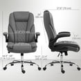 thumbnail image 3 of HOMCOM Chaise de Bureau, Chaise d'Ordinateur avec Accoudoirs Relevables, Gris Foncé, 3 of 10