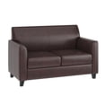 thumbnail image 1 of HERCULES Diplomat Series Black Leather Loveseat, 1 of 9