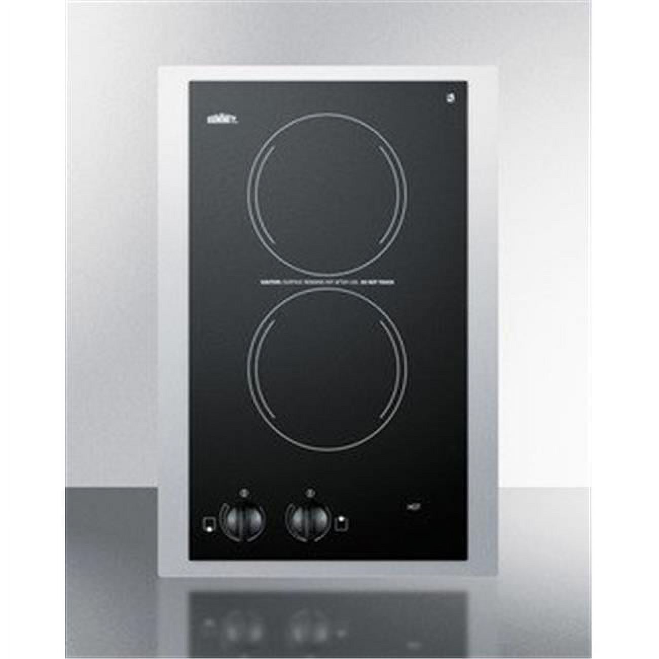 Summit Appliance CR2220TK15 15 in. 230V Electric Smoothtop Cooktop, Black