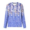 thumbnail image 5 of CEHVOM Femmes Dames Col Rond Hauts Amples T-Shirts Décontractés à Imprimé Blouse à Manches Longues Liquidation, 5 of 5