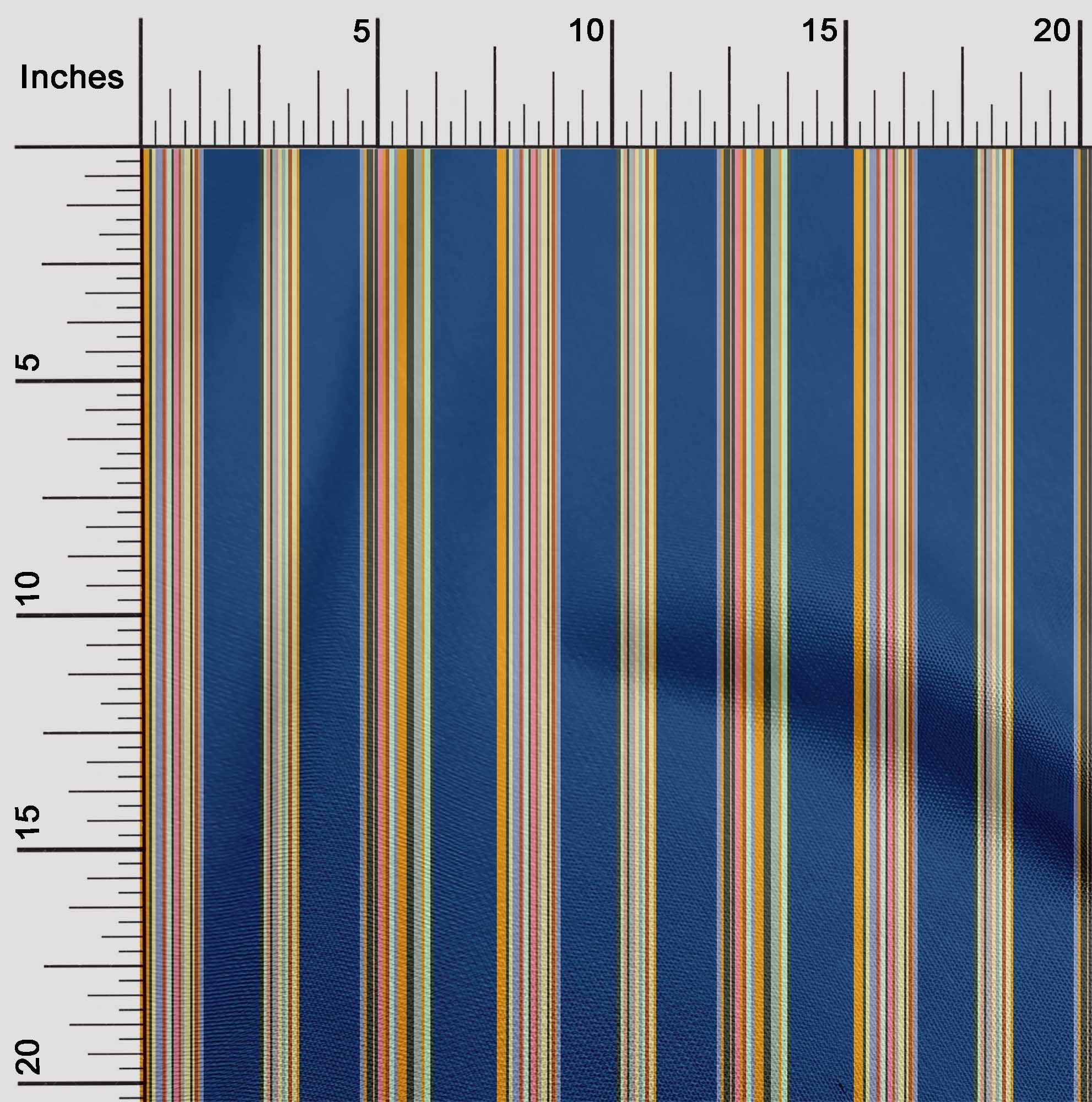 oneOone Cotton Flex Fabric Multicolor Stripe Print Fabric By The Yard 40 Inch Wide