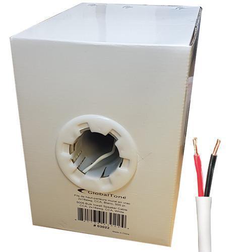 In-Wall Speaker Cable 500ft 18 AWG FT6 in pull-thru box white