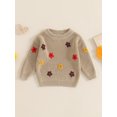thumbnail image 4 of FOCUSNORM Chandail pour Bébé Fille à Manches Longues, Col Rond, Fleur, Tricot Chaud d'Hiver, Chandail, Vêtements pour Nourrisson, 4 of 9
