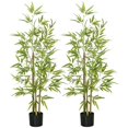 thumbnail image 1 of HOMCOM 2 Piece 4ft Artificial Tree Bamboo for Indoor Home Decor, 1 of 10
