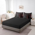 thumbnail image 4 of YST 7 Piece Geometry Bed in a Bag Red Square Pattern Bedding Set, Queen, 4 of 5