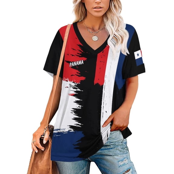 Chandail de Soccer Panama pour Femmes 2026 pour Fans de Soccer avec Drapeau de Nation, Chandail Aussi Personnalisé
