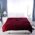 thumbnail image 1 of PiccoCasa 1 Pcs Home Warm Soft Microplush Fleece Solid Throw Blanket Burgundy 70" x 78", 1 of 10