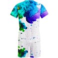 thumbnail image 3 of Men Print Short Sleeves Casual Beach Short Sleeve Round-Neck Blouses & Sets, 3 of 5