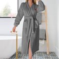 thumbnail image 2 of Ihph7 Fluffy Robe Plush Robes for Women Long Robes for Women Long Sleeve Robes for Women Full Length Robe Housecoats for Women Soft Robes for Women Spa Robe for Women Gray XL, 2 of 4