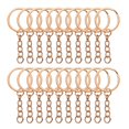 thumbnail image 1 of Uxcell 50 Pcs Split Keychain Ring with Chain Bulk Round Keyrings for DIY Key Chains Craft Making Jewelry, Rose Gold, 1 of 7