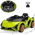 thumbnail image 3 of OLAKIDS 12V Licensed Lamborghini Sian Kids Ride On Car with Parent Remote Control, Spring Suspension, MP3 Player, Electric Toy Roadster Carbon Fiber Textured for Toddler, 3 of 9