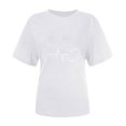 thumbnail image 4 of Diufon Hauts de la Saint-Valentin pour Femmes, Tunique Décontractée à Manches Courtes, Chandail à Col Rond, Blouse Tendance Mignonne à Imprimé Graphique, 4 of 6