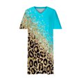 thumbnail image 5 of Robes pour Femmes 2024 Robe Grande Taille pour Femmes Col en V Été Décontractée Robes d'Été Poche Genou Manches Courtes avec Poches en Liquidation, 5 of 5