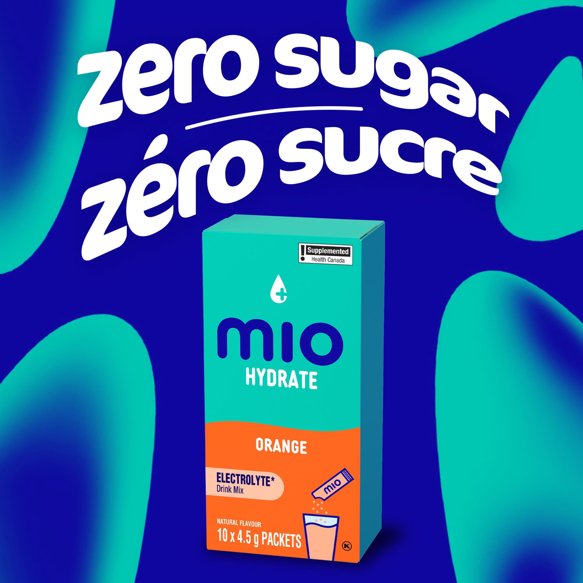 Hydrate Aromatisant D'Eau Liquide Orange Avec Électrolytes, 5 G Paquets, 10 Ct Boîte