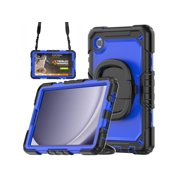 Case for Samsung Galaxy Tab A9 Case 8.7 inch 2023 (SM-X110/X115/X117), with Built-in Screen Protector, 360° Rotating Stand, Hand Strap & Shoulder Strap