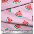 thumbnail image 3 of Soimoi Pink Rayon Fabric Watermelon Fruits Decor Fabric Printed Yard 56 Inch Wide, 3 of 3