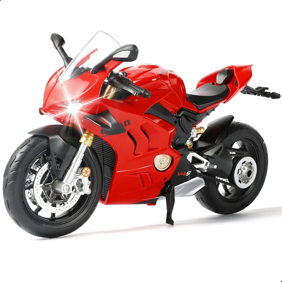 Nuotie Modèle de Moto 1:9 pour Ducati Panigale V4 SP2, Modèle de Moto en Métal Moulé sous Pression, Aucun Assemblage Requis, Mini Moto Finie, Cadeau pour Adulte (Rouge)