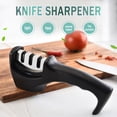 thumbnail image 2 of Knife Sharpeners for Kitchen Knives Premium Knife Sharpener Non Slip Kitchen Chef 3 Slot Design Diamond Steel Knife Sharpener, 2 of 9