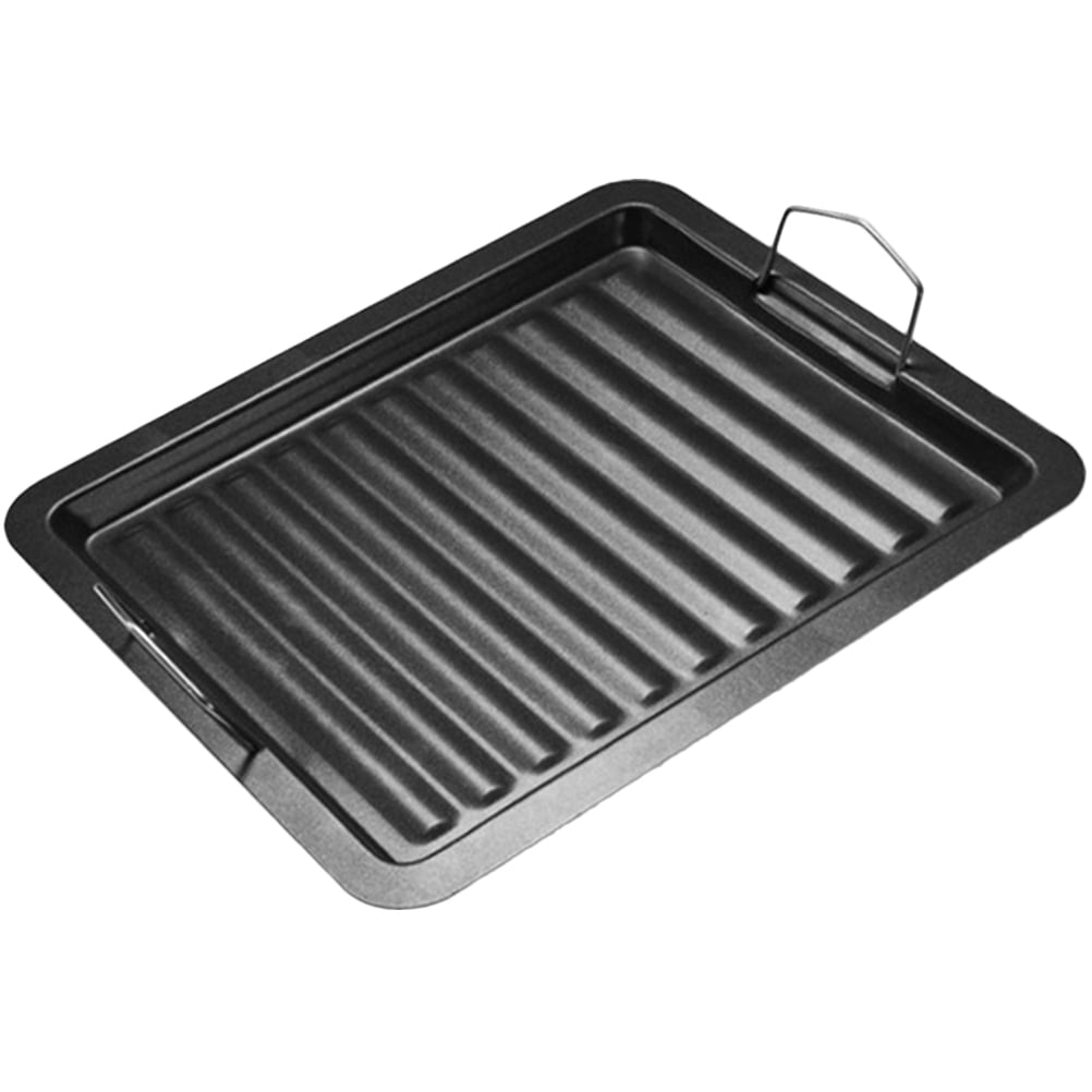 MIANGASTORE Household Grill Pan Multi-use Enamel Grill Pan Meat Vegetable Grilling Pan Outdoor Camping Pan