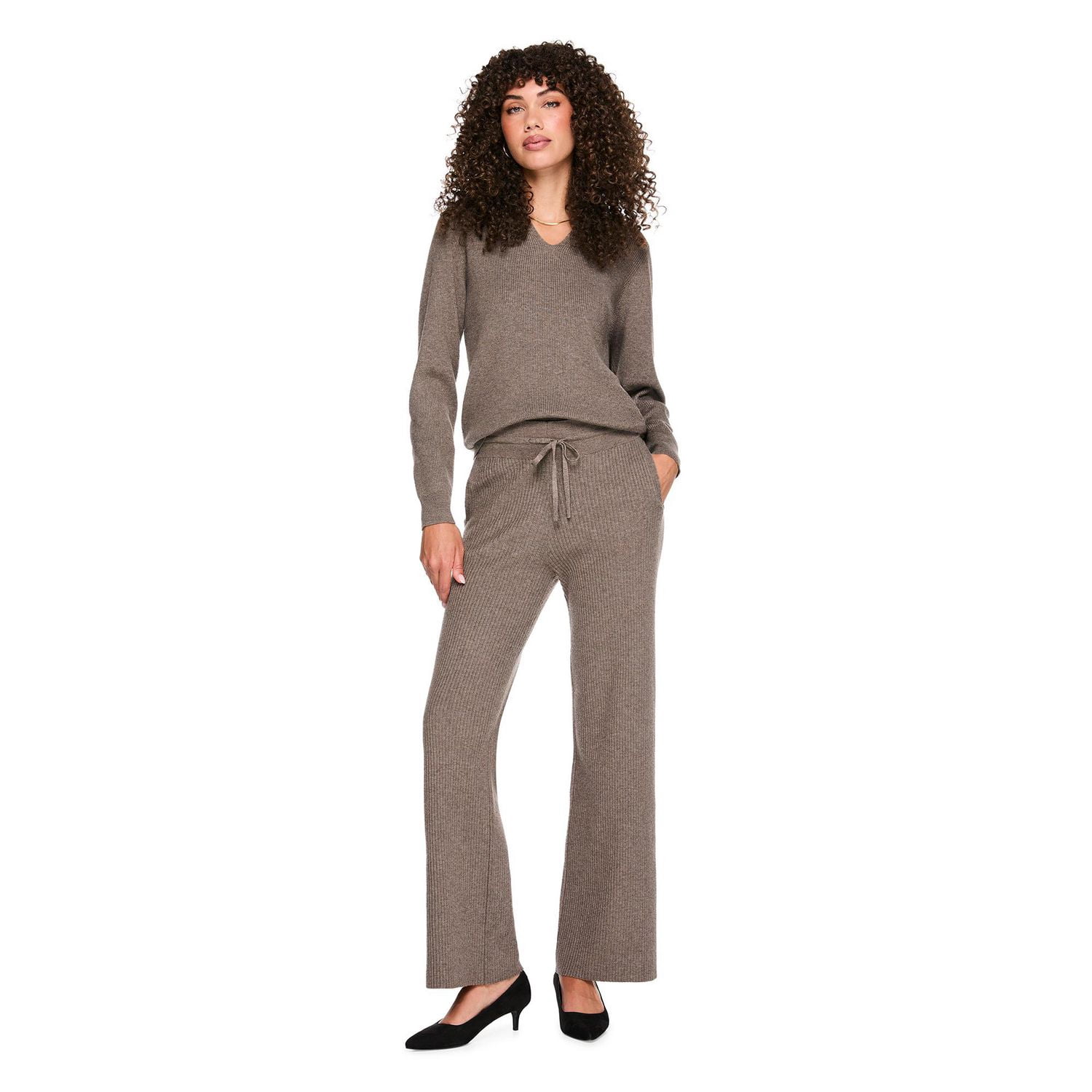 Pantalon de survêtement côtelé à jambe large George pour femmes