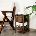 thumbnail image 3 of Gymax Mini Nightstand Wooden Bedside End Table W/Drawer Living Room Kid Nightstand Brown, 3 of 10