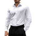 thumbnail image 1 of Admvng Compression Shirt Men Solid Wrinkle-Free Long Sleeve Regular Fit Button Down Shirt S-2XL, 1 of 9