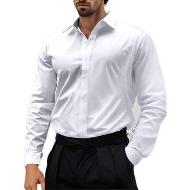 SDNall Chemises pour Hommes en Lin à Manches Longues à Boutons, Col Rabattu, Chemise Unie à Boutons, Haut à Manches Longues, Chemises à Manches Longues pour Hommes, Robe à Manches Longues, Chemise à Manches Longues pour Hommes