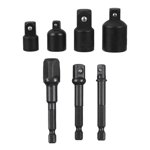 7pcs/set Adaptateur de socket de conversion sans fil de tournevis Adapteur de socquette écrou de forage
