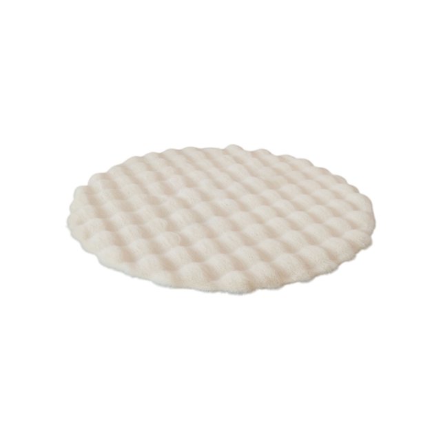 Beige Neutral-Toned Accent Rug High-Pile Design For Comfort Underfoot #62KbT