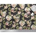 thumbnail image 2 of Soimoi Polyester Crepe Fabric Leaves & Magnolia Floral Printed Craft Fabric by The Yard 42 Inch Wide, 2 of 5