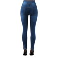 thumbnail image 4 of Bmisegm Jeans Zippés à Quatre Boutons pour Femmes, Aguichant, Taille Haute, Coupe Ajustée, Extensibles, Jeans Y2K pour Femmes, Bleu Foncé, M, 4 of 7
