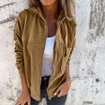 thumbnail image 2 of Posijego Veste de Mode pour Femmes Automne Hiver Tendance à Manches Longues avec Capuche et Poches, 2 of 6
