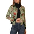 thumbnail image 1 of INSPIRE CHIC Women's Bomber Jacket Slim Fit Lightweight Zip Up Jacket Light Green S, 1 of 8