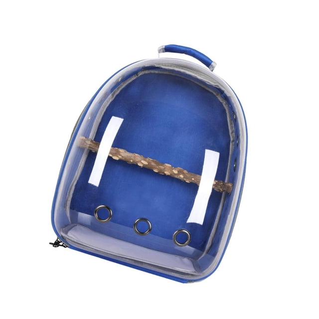 Bird Carrier Cage Shoulder Bag Pet Parrot Travel Clear Clear Pet Backpack Dark blue